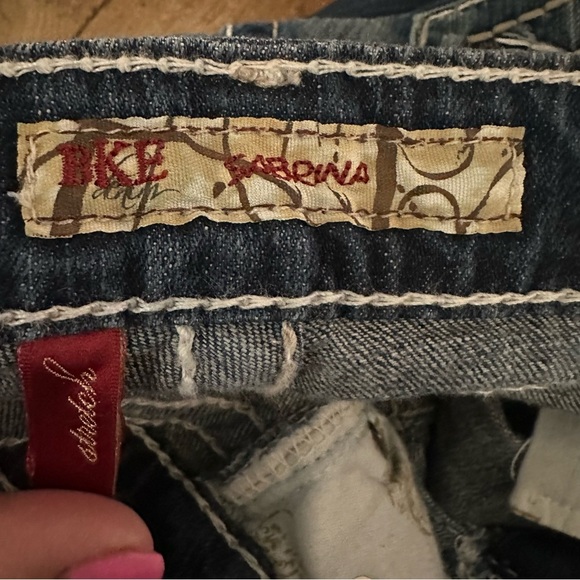 NWOT BKE Sabrina Distressed Dark Indigo Boot Cut Jeans • 30 x 37 1/2 - Picture 9 of 10